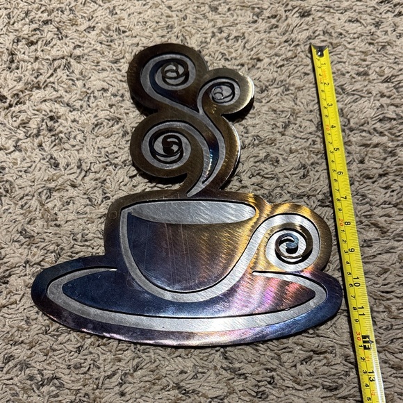 Stainless Steel Coffee Cup Wall Art - Picture 2 of 3